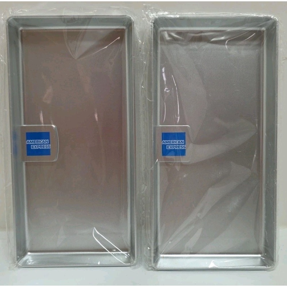 American Express Check Presenter Tray Silver, Tip, Restaurant Guest Lot of 2 New